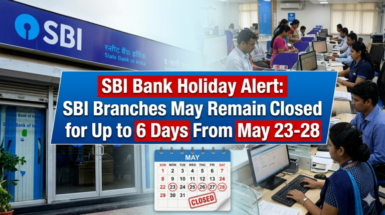 SBI Bank Holiday Alert: SBI Branches May Remain Closed for Up to 6 Days From May 23-28